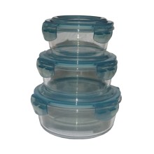 Microwave Safe Round Glass Lunch Box Set of 3