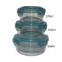 Microwave Safe Round Glass Lunch Box Set of 3