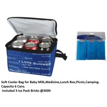 Soft Cooler Bag Medium & 3 Ice Packs
