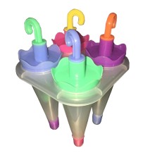 Ice Lolly Molds Popsicles Umbrella Set of 4 - Clear